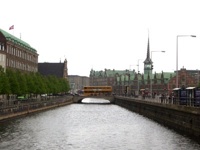 Bus Crossing Canal in Denmark