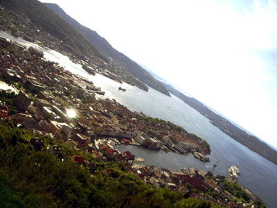 Bird-eye view of Bergen
